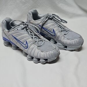 Nike Men's Silver and Blue Athletic Shoes